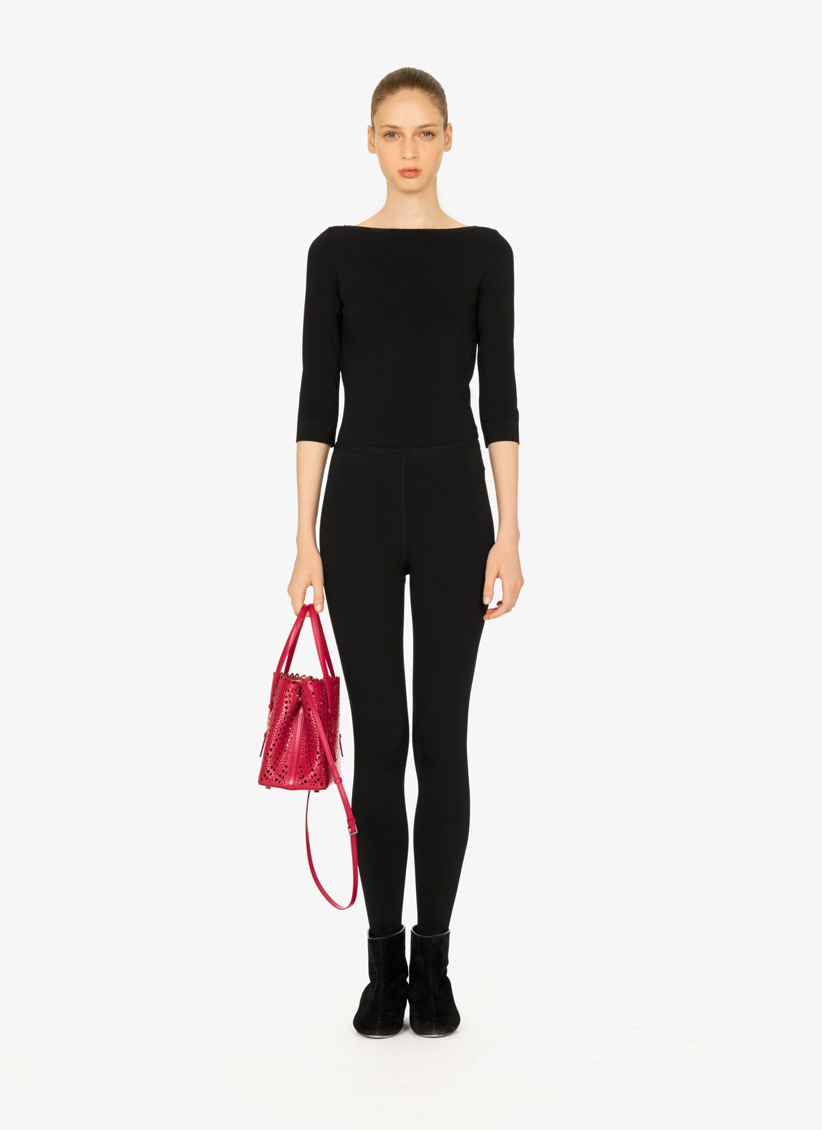 Mina 25 Tote Bag ALAÏA RASPBERRY PINK MINA 25 TOTE BAG